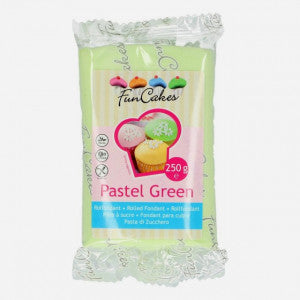 Verde pastello. Pasta di zucchero FunCakes. 250 gr. Senza Glutine e Kosher