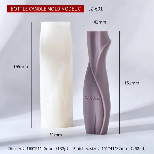 Vaso Alto Artistico a Spirale di 15.1 cm. Stampo in silicone anche per Candele