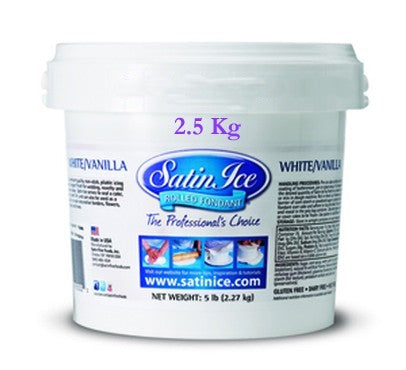 2.5 Kg. SATIN ICE Bianca. Pasta di zucchero Certificata Kosher. Gluten Free