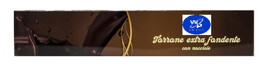 Torrone extra fondente con nocciole. By World Products Shop.