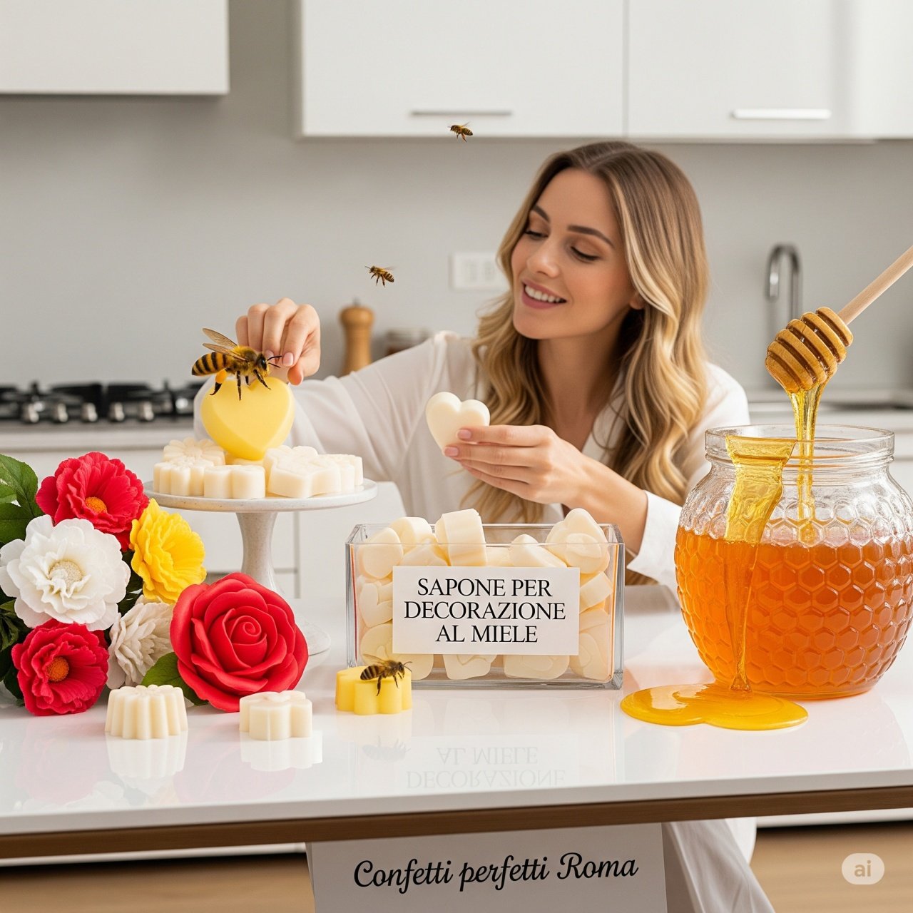 Miele. Sapone Bianco biologico naturale. Melt and Pour