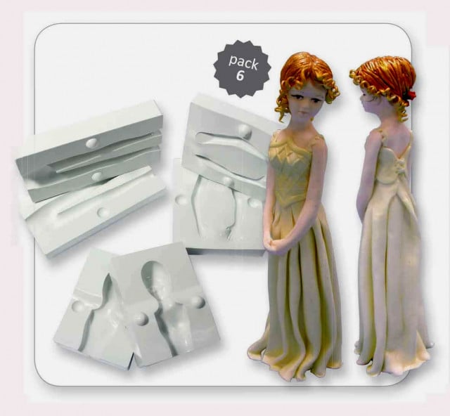 Figura di Donna completa in 3/D. Set di 6 stampi in plastica