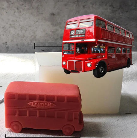 Bus Londra 2 Piani Vintage Autobus di 7.6 cm. Stampo in silicone anche per Candele