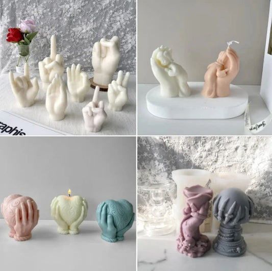 Stupendi gesta Mano in tantissimi modelli. Stampo in silicone anche per Candele