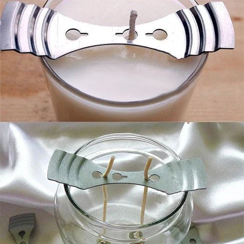 Set di 2 supporti per Stoppini in metallo per Candele