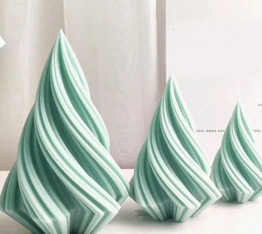 Grande Albero di Natale a Spirale in 3 dimensioni. Stampo in silicone anche per Candele