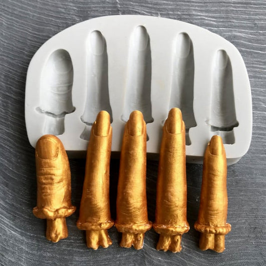 Dita Mozzate. 10 x 6.7 cm. Halloween. Finger Shape Silicone Mold. Stampo in silicone anche per Candele