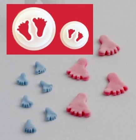 Piedini Neonato in 2 misure. Stampo Tagliapasta. FMM