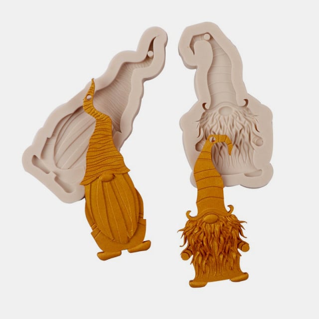 Set di 2 fantastici Gnomi di Natale. Stampo silicone