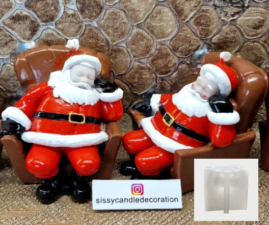 Babbo Natale sulla poltrona. Stampo in silicone anche per candele