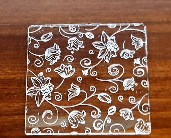 Fiori Rose e Foglie. Stampo in Rilievo di 10 x 10 cm F-P1