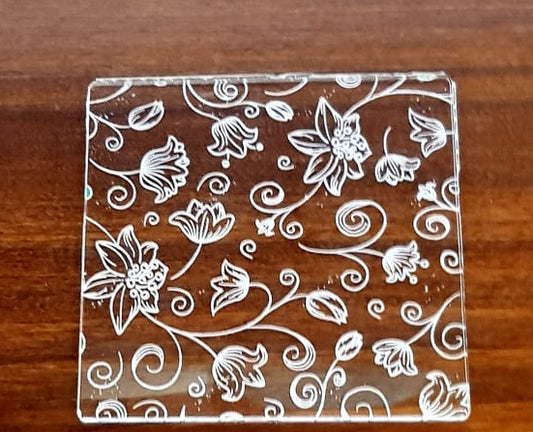 Fiori Rose e Foglie. Stampo in Rilievo di 10 x 10 cm F-P1