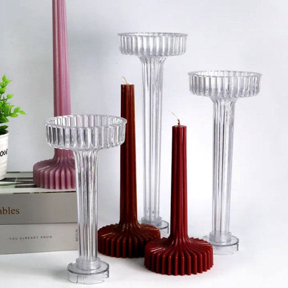 Set di 3 Vasi a Lampada lunghe 20-25 e 30 cm. Stampo in plastica anche per Candele