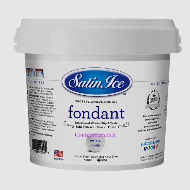 1 Kg. Bianca. SATIN ICE. Pasta di zucchero Certificata Kosher. Gluten Free