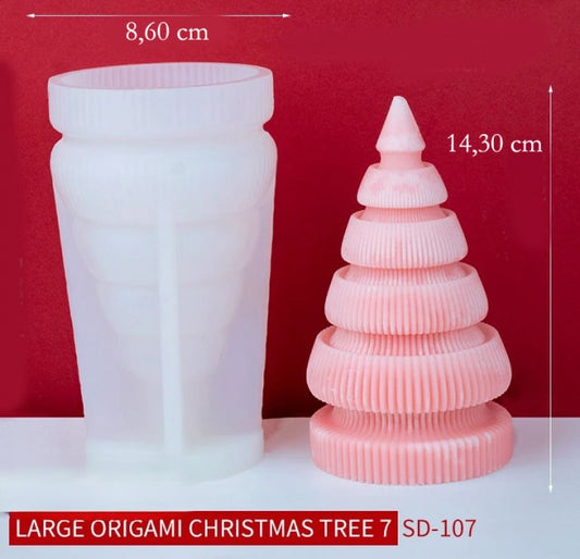 Albero di Natale Origami alto 14.3 cm. Stampo in silicone anche per Candele