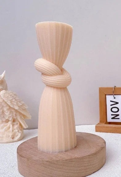 Colonna di 20 cm a Spirale con Nodo. Stampo in silicone anche per Candele