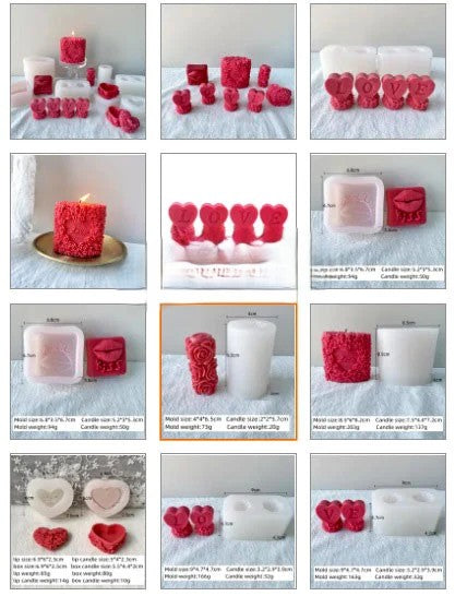 Amore e Love. San Valentino. Set di 6 Stampi in silicone anche per Candele