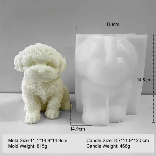 Grande Cagnolino a cuccia. Stampo Cane in silicone anche per Candele
