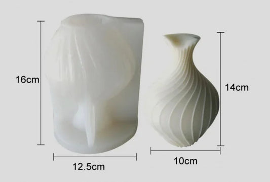 Grande Vaso a Spirale di 14 x 10 cm. Grande Stampo in silicone anche per Candele