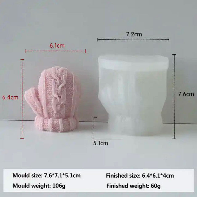 Guanto Lana Natale di 6.4 cm. Stampo in silicone anche per Candele