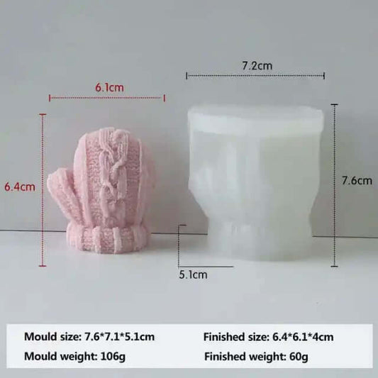 Guanto Lana Natale di 6.4 cm. Stampo in silicone per Candele e Saponi