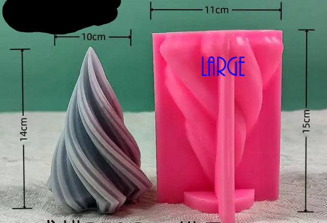 Grande Albero di Natale a Spirale in 3 dimensioni. Stampo in silicone anche per Candele