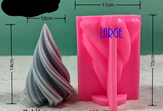 Grande Albero di Natale a Spirale in 3 dimensioni. Stampo in silicone anche per Candele