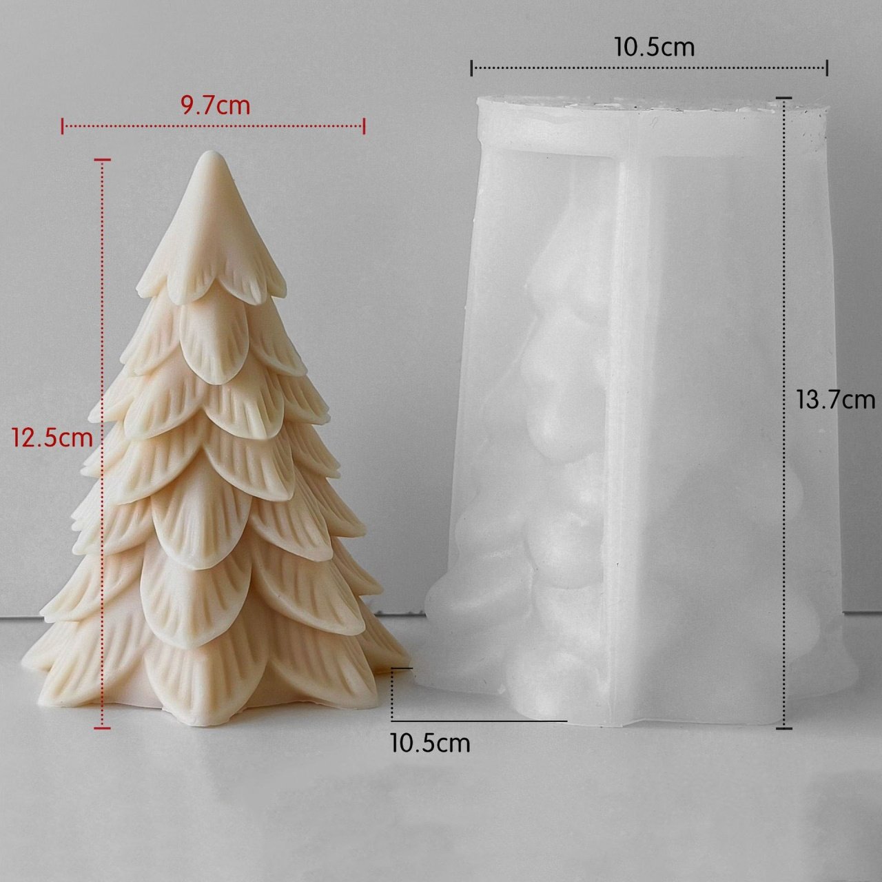 Albero di Natale di 12.5 cm. Stampo in silicone per Candele e Saponi