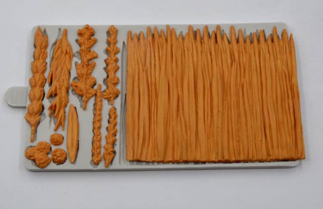 Stupendo Bordo Erba Prato con Rami e Foglie. Stampo silcone