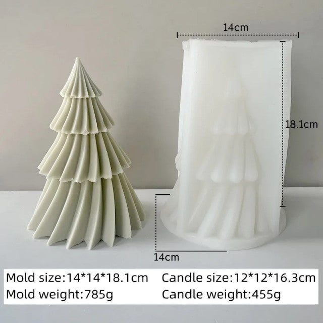 Grande Albero di Natale Pino di 16.3 cm. Stampo in silicone anche per Candele