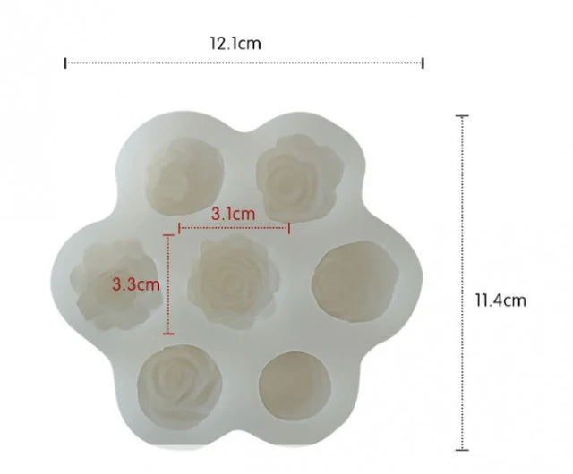7 Fantastici Fiori. Stampo in silicone anche per Candele
