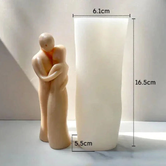 Innamorati con Donna Incinta e con Bambino. Set di 4 Stampi stilizzati in silicone anche per Candele