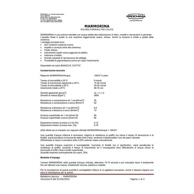 MARMORINA COTTO. Marmo in polvere da colata simil Ceramica