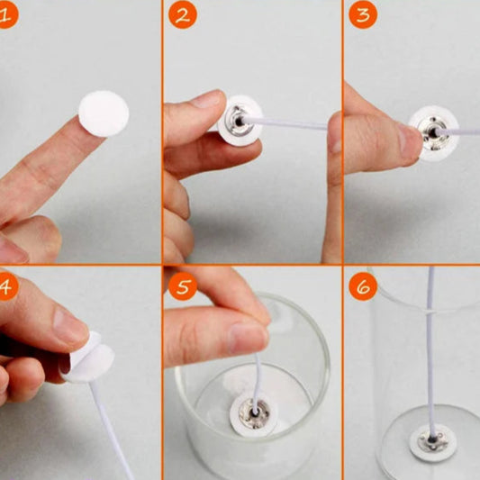 Set di 100 Biadesivi per Stoppini. Strumento per Candele