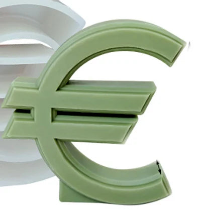 Grande Logo Griffe Euro € di 14 x h 14.5 x 3.2 cm. Stampo in silicone anche per Candele