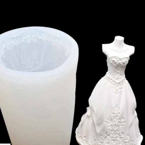 Abito da Sposa moderno. Stampo in silicone anche per Candele