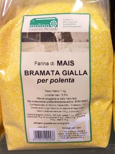 Farina di Mais Bramata gialla. Ottimo per Polenta. 1 Kg