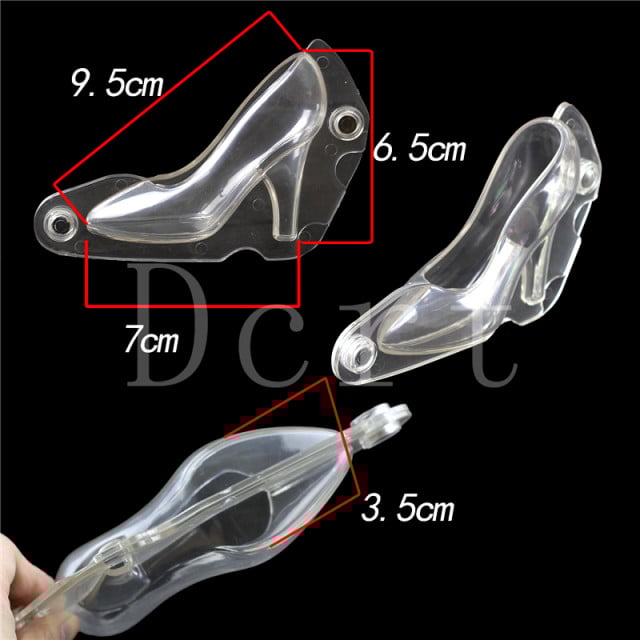 Scarpa con Tacco di 7.5 cm. Doppio Stampo 3/D per Cioccolato in policarbonato rigido