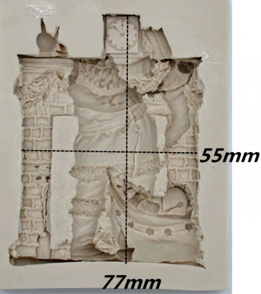 Grande Babbo Natale vicino al Camino. Santa Closet Gift Silicone Mold. Stampo silicone