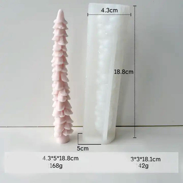 Lungo Albero di Natale di 18.1 cm. Stampo in silicone anche per Candele