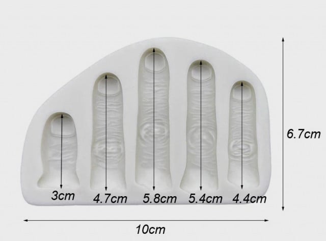 Dita Mozzate. 10 x 6.7 cm. Halloween. Finger Shape Silicone Mold. Stampo in silicone anche per Candele