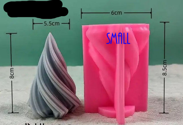 Grande Albero di Natale a Spirale in 3 dimensioni. Stampo in silicone anche per Candele