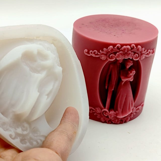 Sposi e Matrimonio. Stampo di 8 cm in silicone anche per Candele