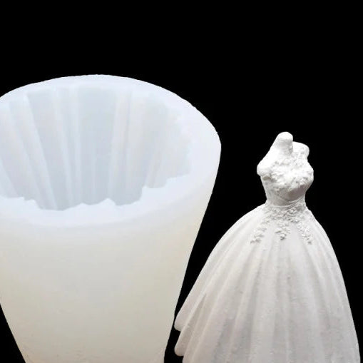 Abito da Sposa Principessa. Stampo in silicone anche per candele