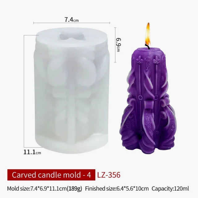 Vaso Artistico Decorato di 11.1 cm. Stampo in silicone anche per Candele