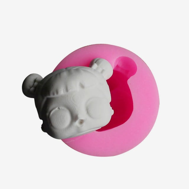 Simpatica Bambina. Set di 2 stampi in silicone