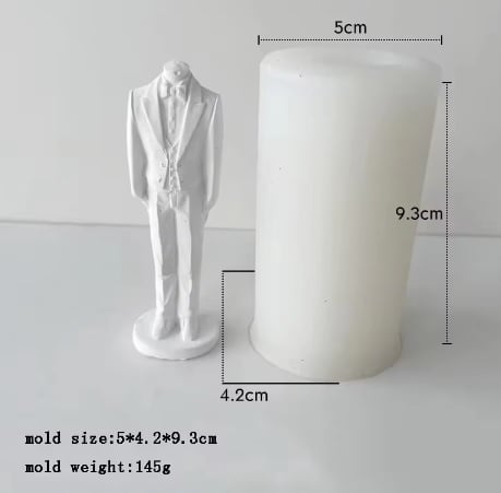 Abito da Sposo Uomo. Stampo in silicone anche per candele
