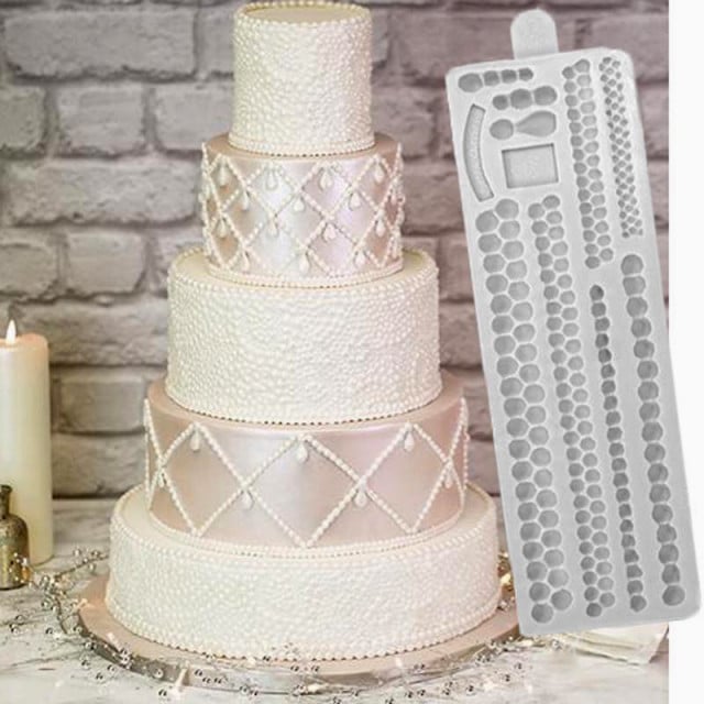 Bellissimo Bordo Collana di Perle anche a goccia di 22 cm. Stampo in silicone