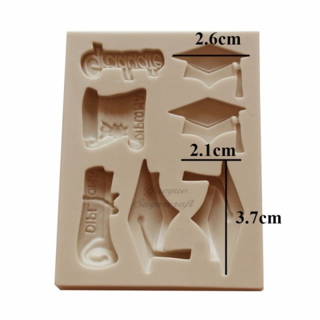 Laurea. Stampo in silicone con 7 motivi