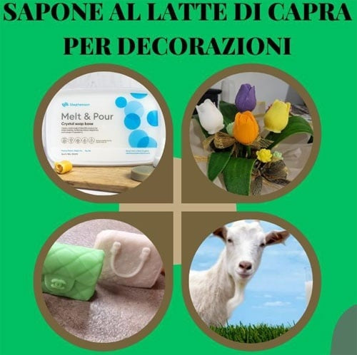 Latte di Capra. Sapone Bianco da 1-3 e 6 Kg. Base Melt and Pour